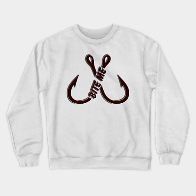 Bite Me Hooks Crewneck Sweatshirt by Fisherbum